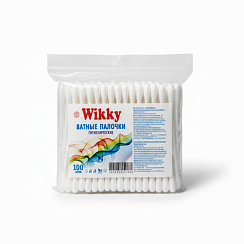 Ватные палочки ТМ «WIKKY» ПЭТ 100 шт